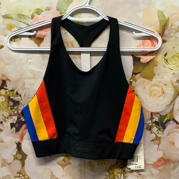 Adidas Womens Side-Stripe Low-Impact Sports Bra Size M - Picture 2 of 4